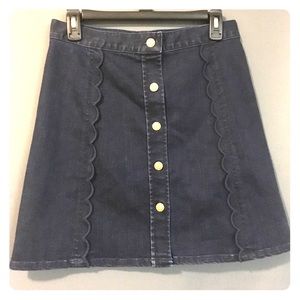 Draper James scalloped dark denim skirt NWT sz 6